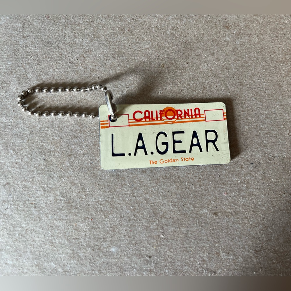 Vintage L.A. Gear mini keychain tag